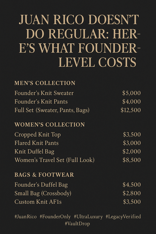 🧵 Juan Rico Doesn’t Do Regular: Here’s What Founder-Level Costs