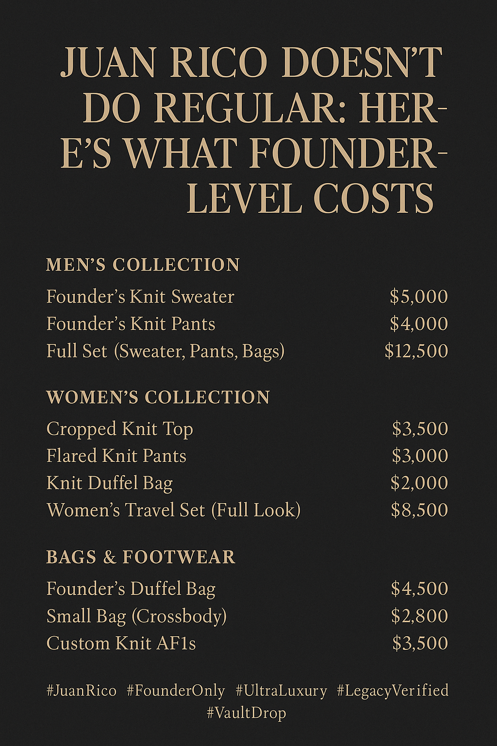 🧵 Juan Rico Doesn’t Do Regular: Here’s What Founder-Level Costs