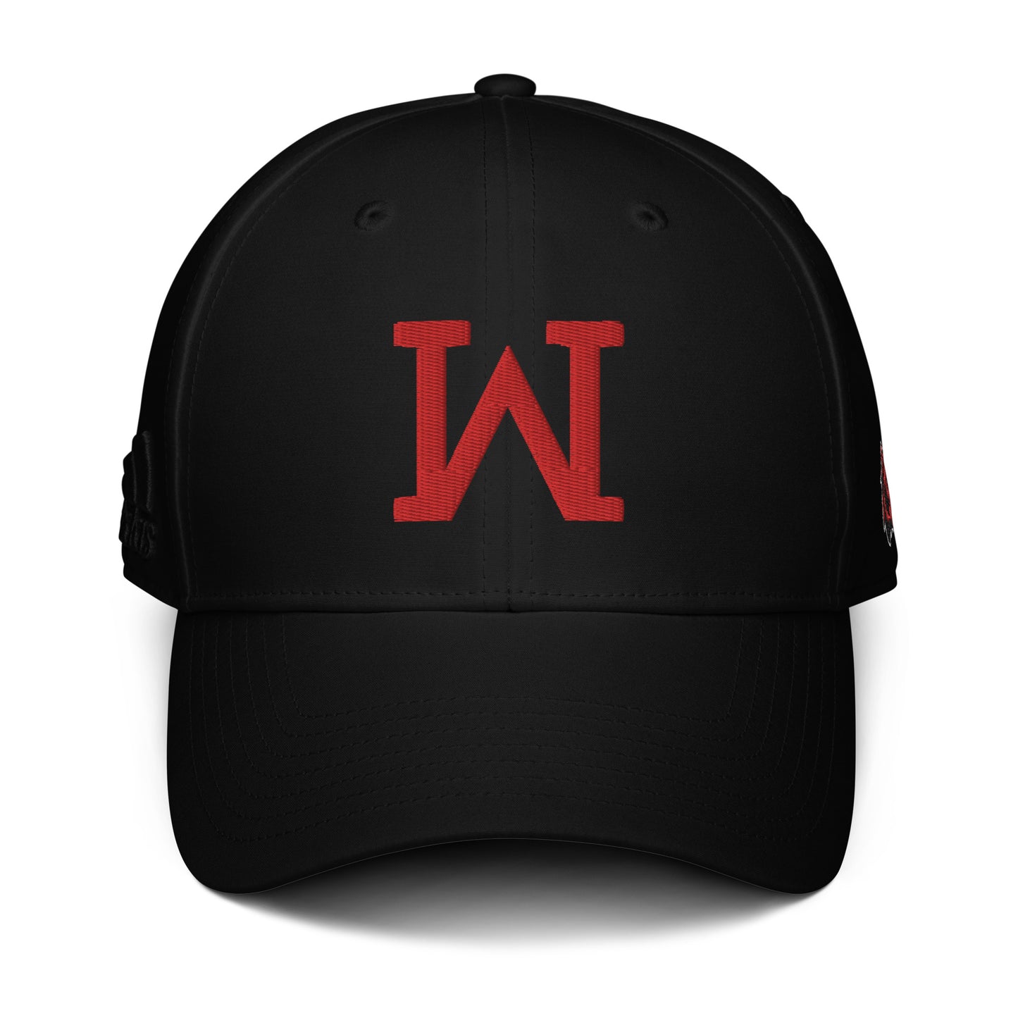 JRA 'W' adidas dad hat featuring a black design with bold red 'W' logo, adjustable snapback closure.